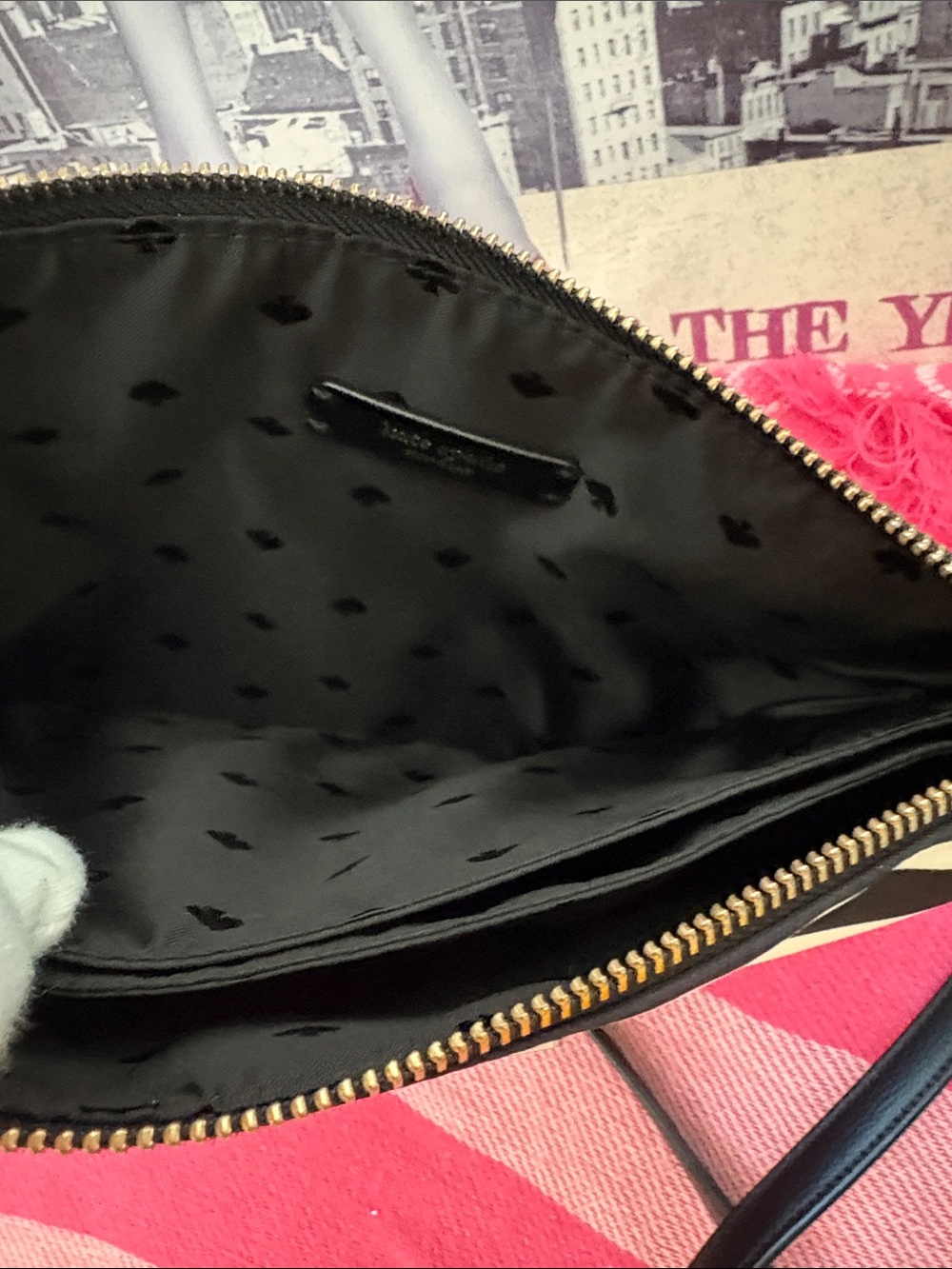 kate spade Black and White Nylon Striped Crossbody Bag - Picture 10 of 12
